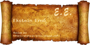 Ekstein Ernő névjegykártya